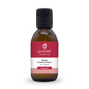 Freigestellte Produktabbildung einer braunen Flasche pureSGP Omega-3 Öl mit pink-weißem Etikett.