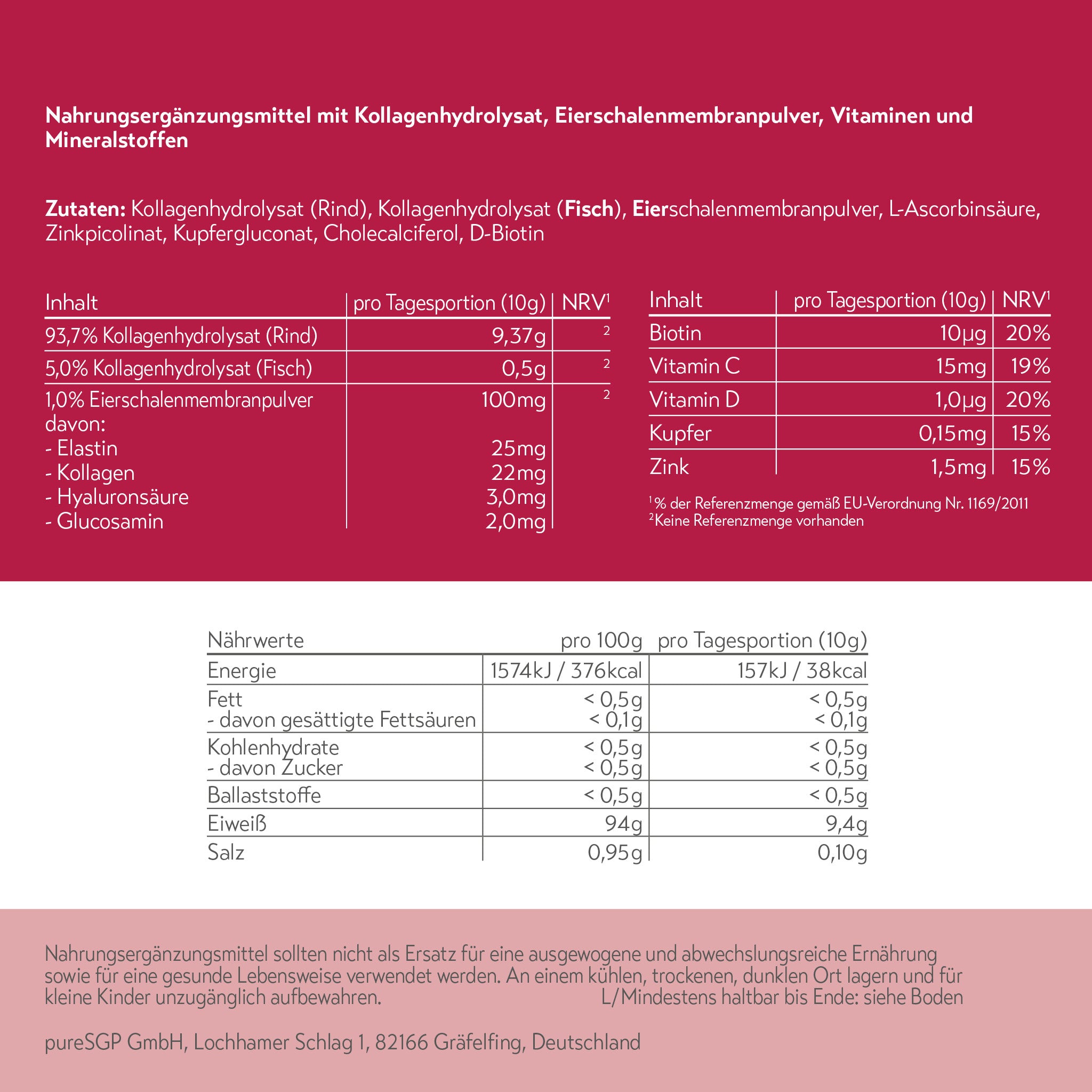 pureSGP KOLLAGEN PEPTIDE MULTI FORMULA