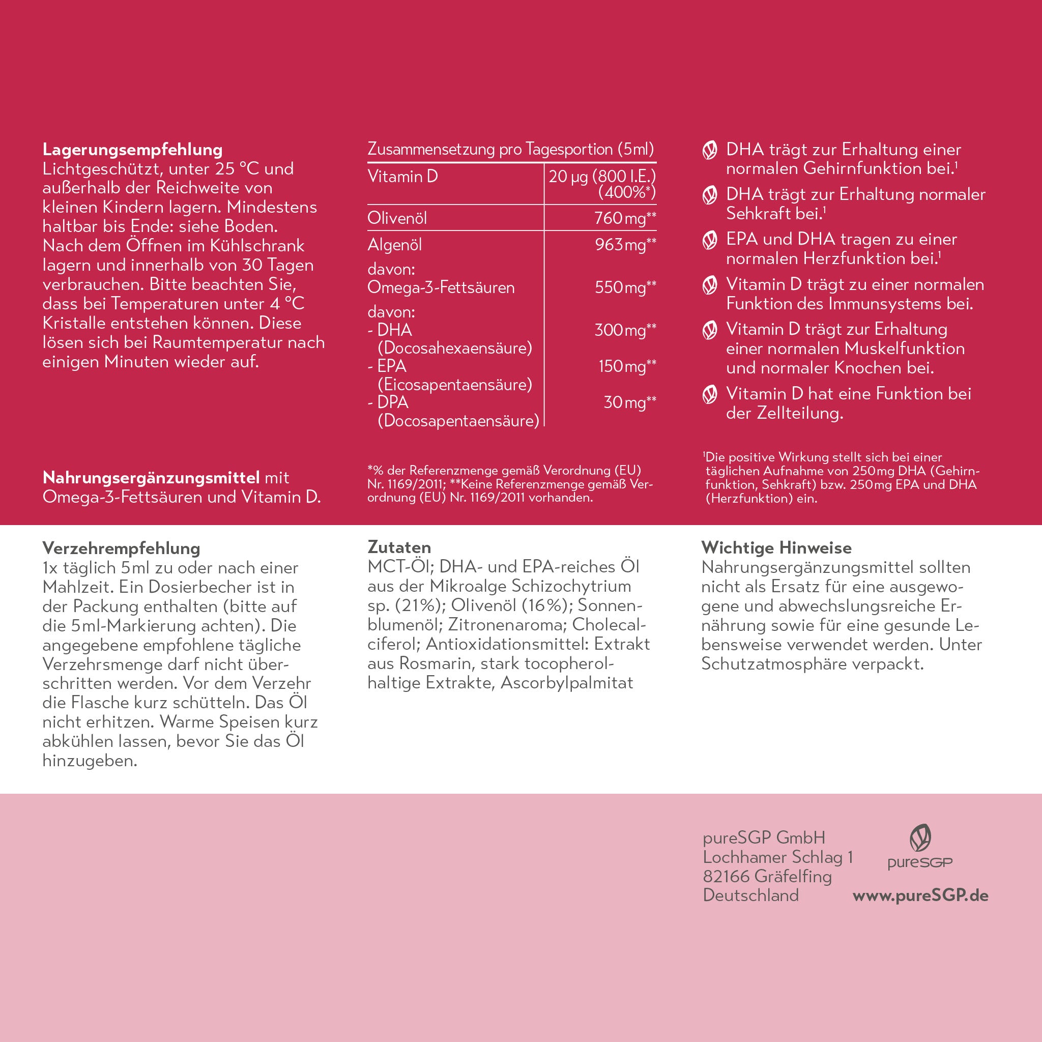 pureSGP OMEGA-3 ÖL